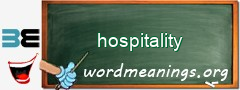 WordMeaning blackboard for hospitality